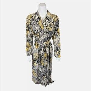 G.I.L.I. Printed Peached Knit Duster Dress Snake Size Large Women's A368138